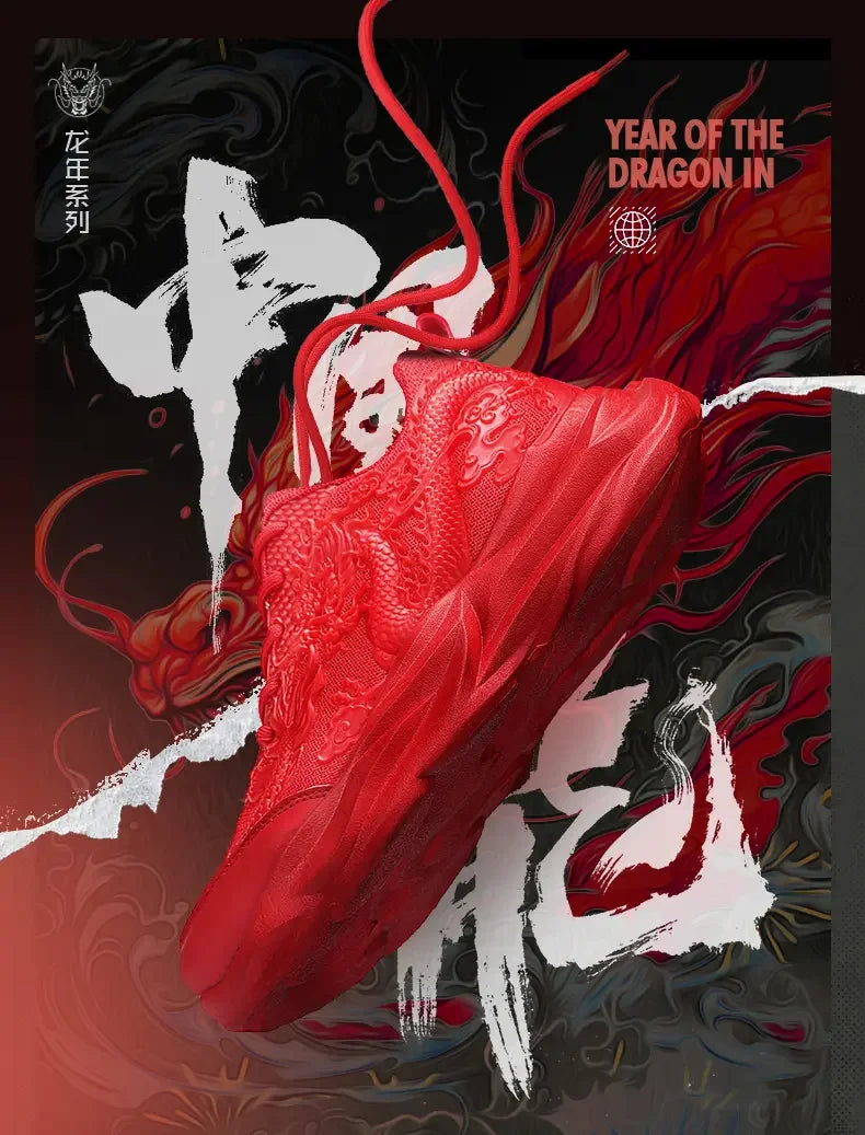 Dragon Pattern Carving Fashion Men's Sneakers